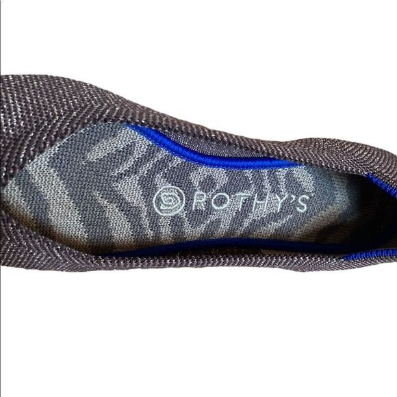 Rothy’s The Point Flats Women’s 8 Metallic Brown Blue Trim Washable - Picture 3 of 8